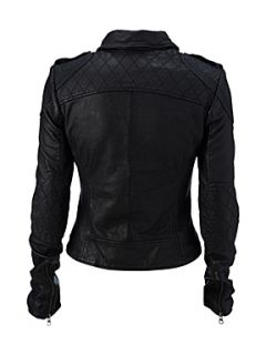 Firetrap Ava smu leather biker jacket Black   