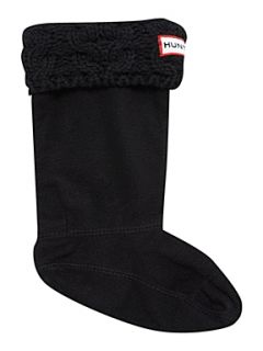 Hunter Cable Hunter Welly Sock Black   