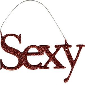 Sexy Red Glitter Word Ornament Valentines Day