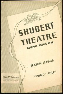 Kay Francis Windy Hill Shubert Theatre New Haven Program 1945