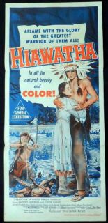 Hiawatha 1952 Vince Edwards RARE Daybill Movie Poster