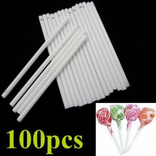 100x White Chocolate Cake Pop Candy Cookie Lollipop Lolly Maker Sticks
