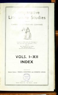 1944 2vols Comparative Literature Studies French Critic