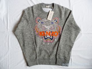 Kenzo Paris Tiger Sweater Gray Sweatshirt Medium M Unisex Sold Out New