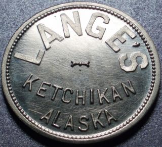 Ketchikan Alaska Good for $1 in Trade Tobacco Card Room Database Plate