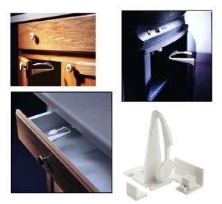 Features of Kidco Adhesive Mount Cabinet and Drawer Lock, 12 ct.