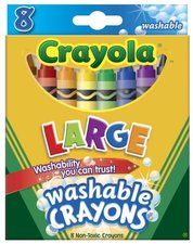 Crayola Washable Crayons Large 8 Colors