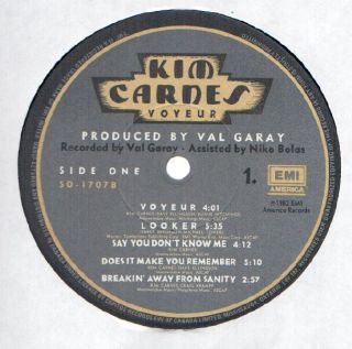 Kim Carnes Voyeur LP VG Canada EMI So 17078
