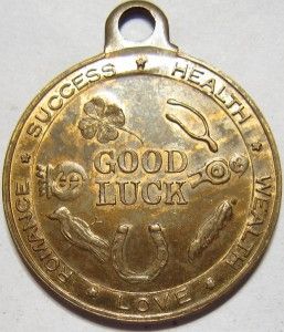 Vintage 1960s Clown Seaway Kiddieland Massena NY Good Luck Love Medal