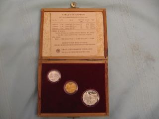 ISRAEL 1984 SITES IN HOLY LAND KIDRON VALLEY COIN SET 1/4oz GOLD +2