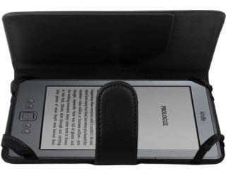 Black Soft Leather Book Wallet Flip Case Cover for  Kindle 4 4G