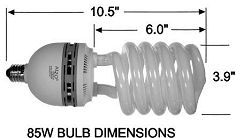 85W 300W CFL Video Light Bulb 3200K Kino Flo Match