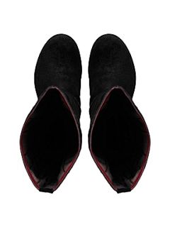 Bertie Taurin Flat Simple Waxed Pull On Boots Black   