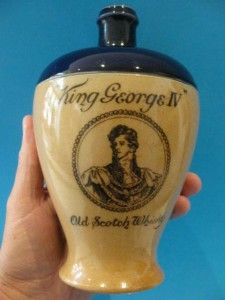 Royal Doulton Blue Pottery King George IV Old Scotch Whisky Decanter