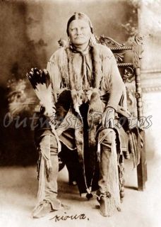 1800s Photo of A Native American KIOWA Indian Warrior