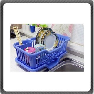 Kitchen Accessories Dish Plate Spoon Rack Blue Holder