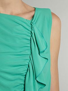 Love Moschino Sleeveless wrap dress with ruffle detail Green   House of Fraser
