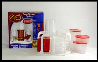 49pc Plastic Storage System with Containers Lids Carousel