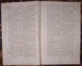 1660 King James Elephant Bi Folio Red Ruled Bible Leaves Judges Angel