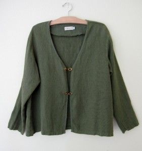 Bodil Knighton Fabulous Short Green Linen Artsy Jacket Small