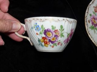 Stunning Vintage Antique Richard Klemm Dresden Flowers Cup Saucer