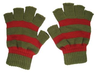 Knit Fingerless Texting Gloves Goth Emo Freddy Krueger