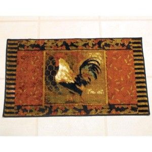 Colorful Rooster Country Rustic Country Kitchen Rug New