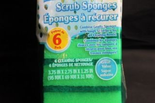 Great Kitchen Household Item Scrubber Sponges 6 Pack (3.75x2.75x1.25