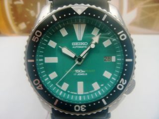 Seiko 150M Scuba Automatic Mens Watch 7002 7001 Modified Green Dial