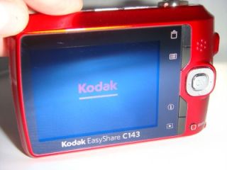 Kodak EasyShare C143 12 MP Digital Camera Red 2 7 LCD 3X Optical Zoom