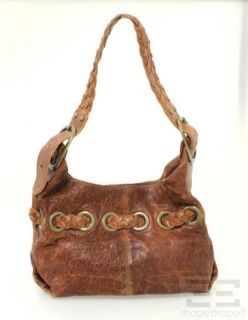 Kooba Brown Braided Tassel Leather Shoulder Bag