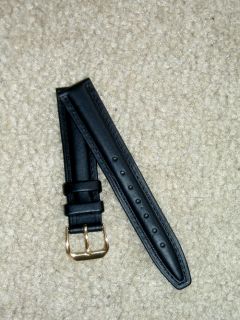 Kreisler 12mm Long Pad Calf Leather Watch Band Blk New
