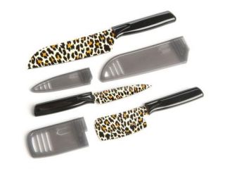 Kuhn Rikon Animal Print Leopard 3 Piece Cutlery Knife Set with