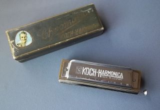 Vintage Koch Chromatic Harmonica with Original Box Made in Germany