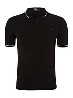 Fred Perry Slim fitted micro tipped polo shirt Black   House of Fraser