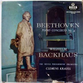 BACKHAUS KRAUSS VIENNA PHILHARMONIC beethoven piano concerto no. 4 LP