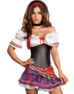Sexy Gypsy Romaine Krystal Ball Womens Party Costume Outfit Set XL