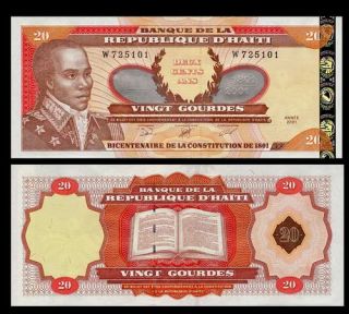 20 Gourdes Banknote of Haiti 2001 Bicentennial Commemorative Pick 271A