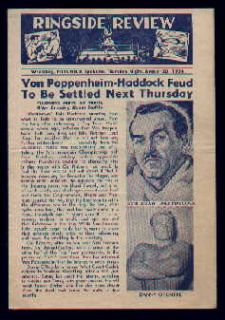 Ringside Review Wrestling Program 1954 Spokane ORourke