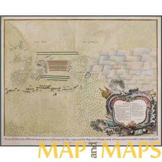 Antique map, Plan of the Battle of Wynendale, by Paul Rapin De Thoyras