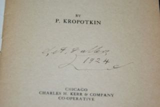 Young RARE Socialism Socialist Pamphlet Kropotkin Chicago 1924
