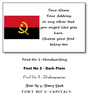Personalised Address Stickers Labels Flag Angola