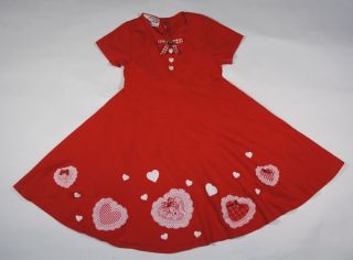 Storybook Heirlooms Girls Size Medium M 8 Dress Red Valentines Heart