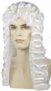 British Judge Wig Long White Wig w Rowed Curls at 143