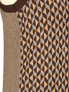 Peter Werth Faulks geometric knitted vest Chocolate   
