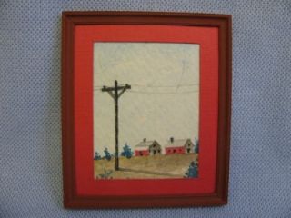 Miniature 2 ¾x 3 ¼ Watercolor Sal Cannella Dec 89 Wooden Frame