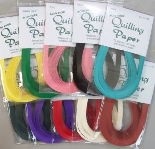 Lake City 1 8 Wide Quilling Strips 500 Total Strips in 10 Colors