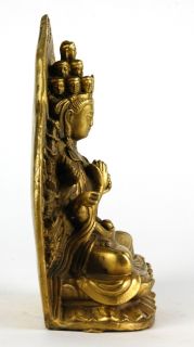 Bronze Many Arm Kwan Yin Statue Quan Guan Goddess 6