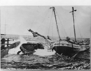 1893 Great Lake SHIP Wreck SCH Flora Emma Tug Redford Oswego NY