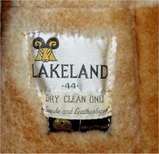 Vintage Mens Rancher Lakeland Shearling Sheepskin Coat Size 44